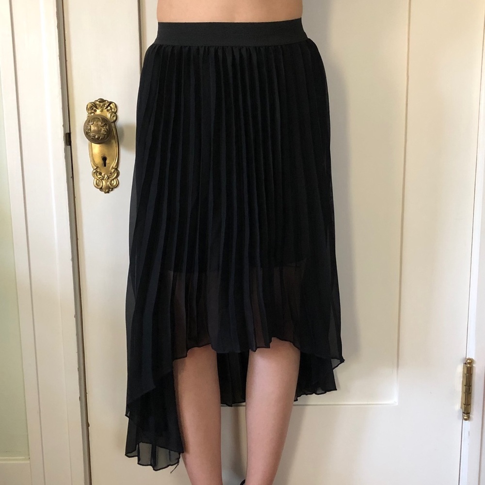 High-Low Sheer Midi Skirt